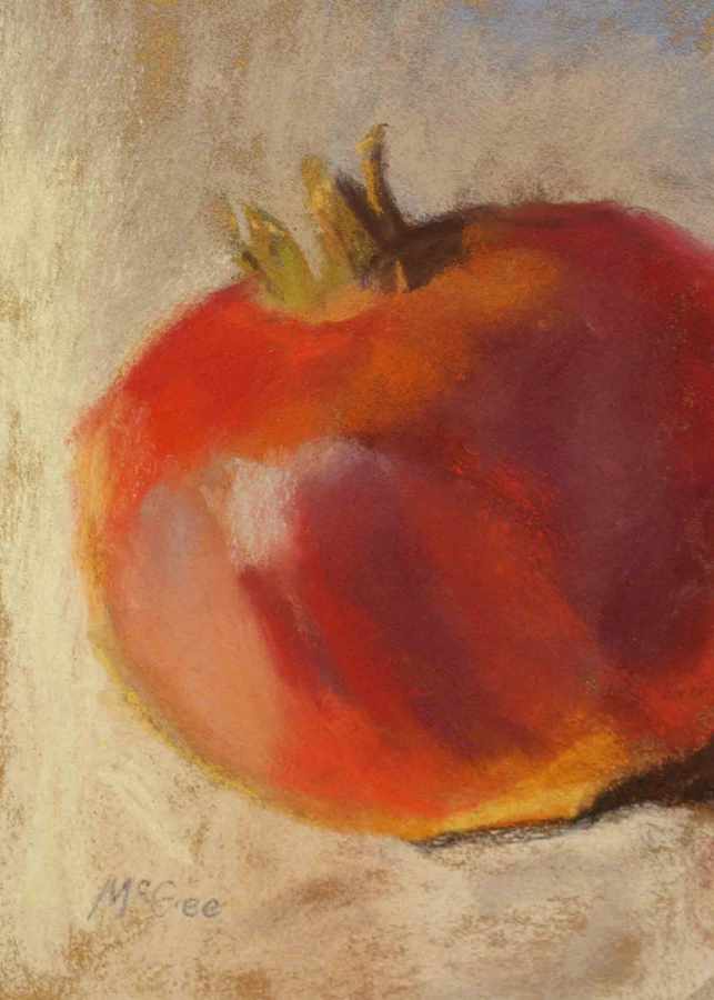 Pastel painting of pomegranate